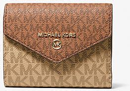 michael michael kors jet set two-tone signature logo tri-fold wallet|Jet Set Two.